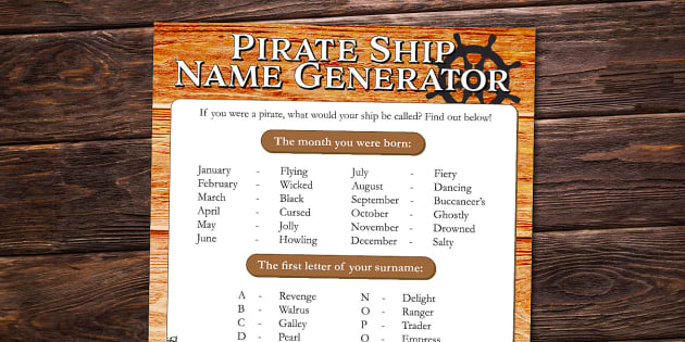 Ship Name Generator